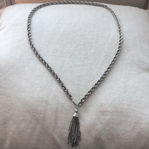 Vintage silver chain and tassel necklace